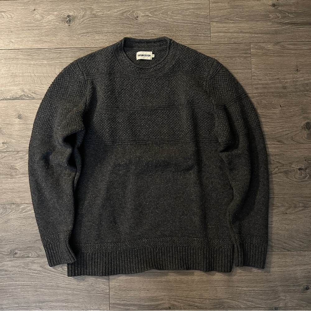 Taylor Stitch Charcoal Fisherman Sweater